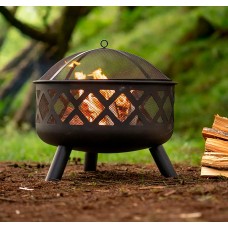 Neo Large XL Black Outdoor Heater Fire Pit Bowl Globe