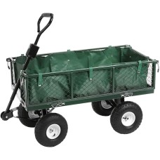 Neo Heavy Duty Metal Hand Truck Wagon Cart Trailer for Garden or Events with cover