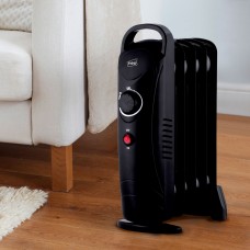 Neo 5 Fin 650W Electric Oil Filled Radiator Portable Heater with Black