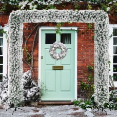 Neo Double 2.4m Christmas Flocked Doorway Arch Tree Garland Door Wall Pine Tips Bushy Xmas Outdoor Indoor Home Decor 2.4x2.2m