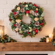Neo 50cm Christmas Wreath Front Door Artificial Festive Woodland Wreath Neo 50cm Christmas Wreath Front Door Artificial Festive Woodland Wreath