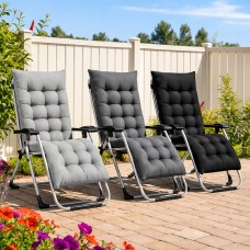 Neo Zero Gravity Sun Lounger With Padded Cushions Set of Two - BLACK 