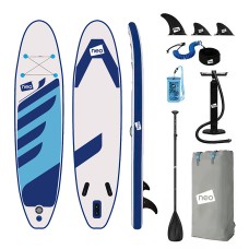  Neo 3.2M Inflatable Paddle Paddleboard Stand Up Board Non-Slip Deck Aluminium Paddle, ISUP Accessories Pump Carry Bag Fins