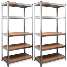 2 Pack - Galvanised Heavy Duty 5 Tier Shelving Racking