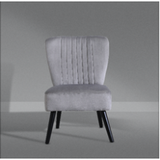 Velvet Shell Back Occasional  Sofa Chair Armchair - Grey
