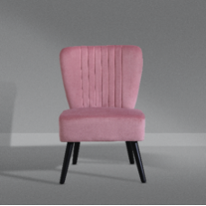 Velvet Shell Back Occasional  Sofa Chair Armchair - Pink