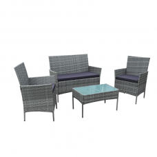 4PC Oakfield Rattan Set Grey