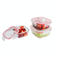 Glass Food 3PC Storage Set