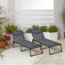 Neo Pair of Outdoor Portable Lightweight Sun Loungers