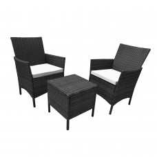 3PC Oakfield Rattan Set Black