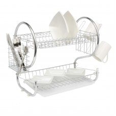 2 Tier Dish Drainer Rack Chrome
