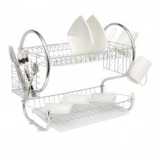 2 Tier Dish Drainer Rack Chrome