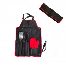 Neo BBQ 5 Piece Tool Set with roll up Apron