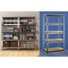 Silver Heavy Duty 5 Tier Shelving Racking