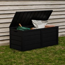 Neo Garden 320 Litre Dark Grey Outdoor Plastic Storage Box Black